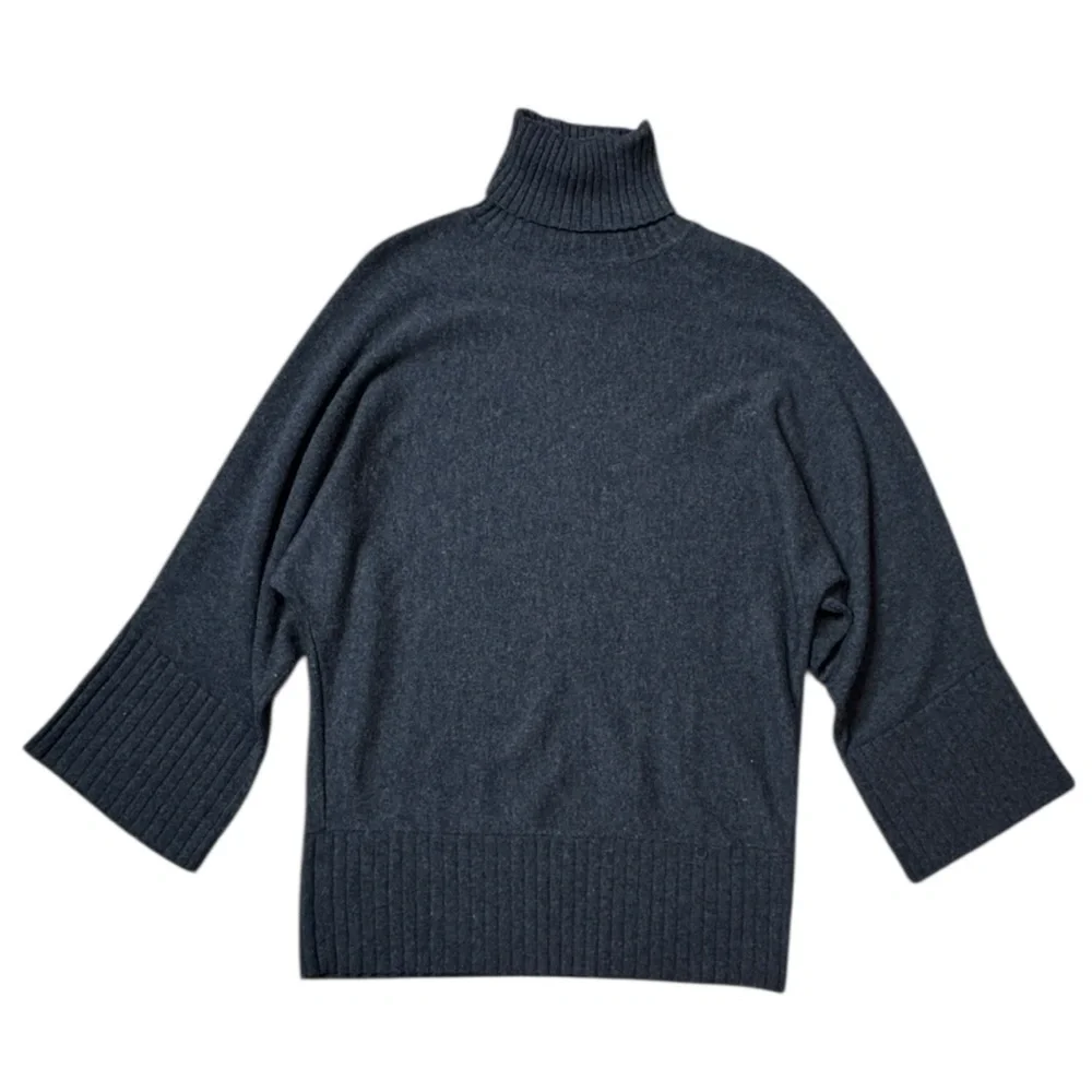 Adolfo Dominguez Merino Wool Dolman Sleeve Turtleneck Tunic Sweater size M